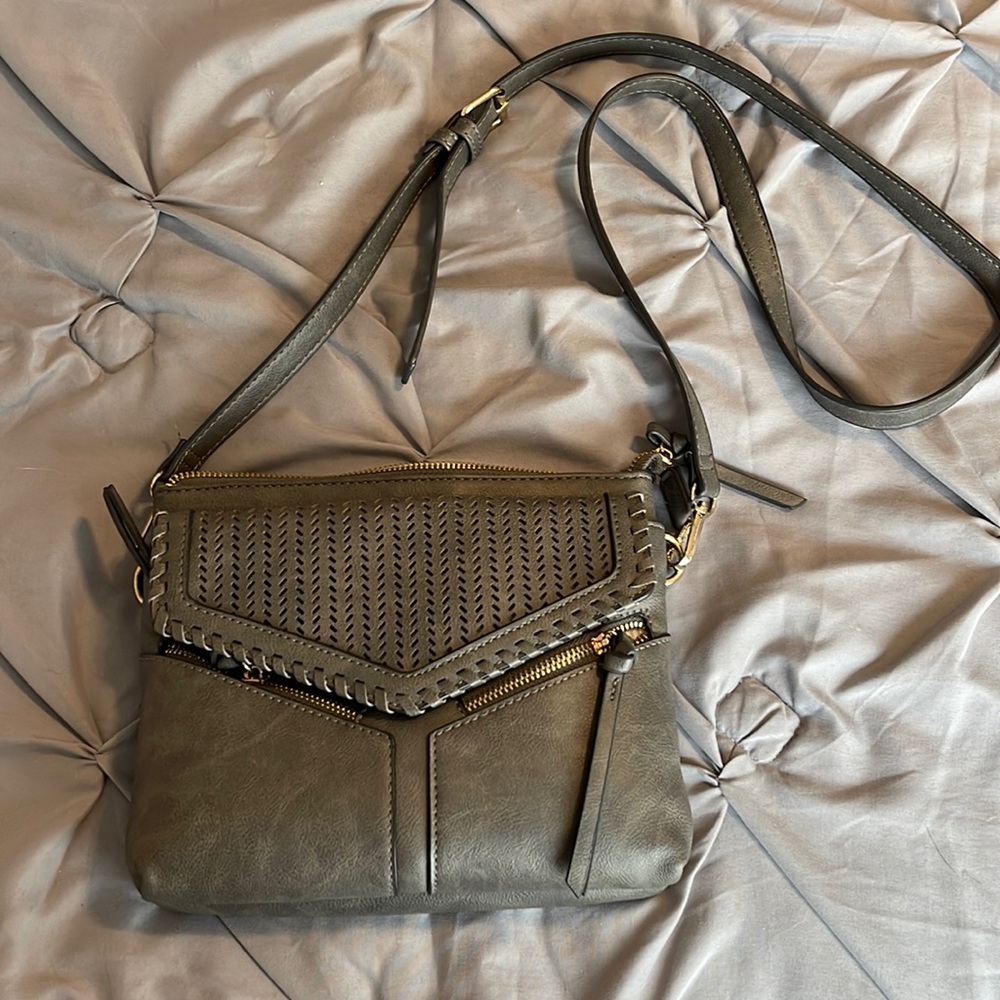 Gray satchel purse